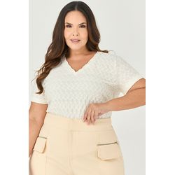 Blusa T-Shirt Decote V - MySize - Sentir - MYSIZE