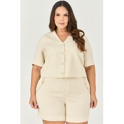 Short Alfaiataria com Botão Pérola - MySize - Sent... - MYSIZE