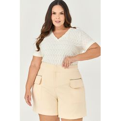 Short Alfaiataria com Detalhe Zíper - MySize - Sen... - MYSIZE