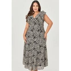 Vestido Midi com Babado - MySize - Sentir - MYSIZE
