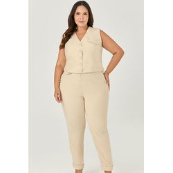 Calça Carrot Detalhe Botão Pérola - MySize - Senti... - MYSIZE