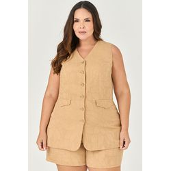 Conjunto com Short e Colete Alongado - MySize - Se... - MYSIZE