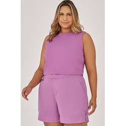 Semi Blusa com Detalhe Botões - MySize - Trópicos - MYSIZE