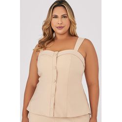 Blusa Corset com Detalhe Botões - MySize - Trópico... - MYSIZE