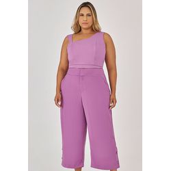 Calça Pantacourt com Detalhe Botão - MySize - Tróp... - MYSIZE