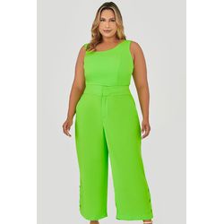 Calça Pantacourt com Detalhe Botão - MySize - Tróp... - MYSIZE