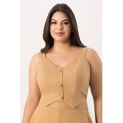 Blusa Cropped com Detalhe Botão - Urban Flowers - MYSIZE