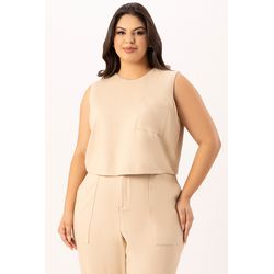 Blusa MySize Cropped com Bolso - Urban Flowers - MYSIZE