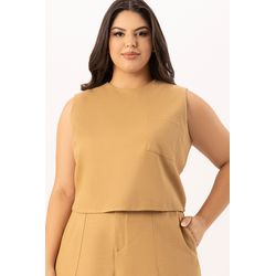 Blusa MySize Cropped com Bolso - Urban Flowers - MYSIZE