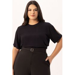 Blusa Maquinetada com Detalhe de Manga - Urban Flo... - MYSIZE