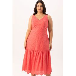 Vestido Midi de Laise com Recortes - Urban Flowers - MYSIZE