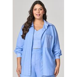 Blusa Camisa com Detalhe Listras MySize - Verano - MYSIZE