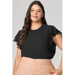 Blusa com Babado Duplo na Manga MySize - Verano - MYSIZE