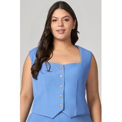 Colete Alfaiataria com Detalhe Botão Sol MySize - ... - MYSIZE