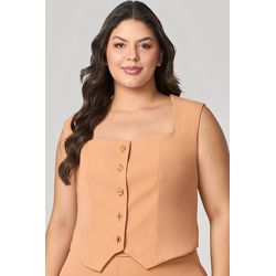 Colete Alfaiataria com Detalhe Botão Sol MySize - ... - MYSIZE