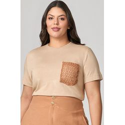 T-Shirt Malha com Detalhe Bolso MySize - Verano - MYSIZE