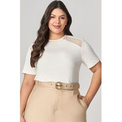 T-shirt Malha com Detalhe de Tela MySize - Verano - MYSIZE