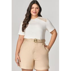 Short Alfaiataria com Detalhe Fivela MySize - Vera... - MYSIZE