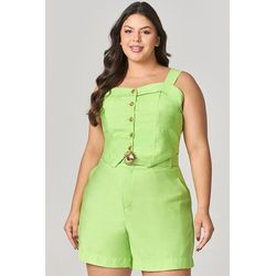 Short Alfaiataria com Detalhe Fivela MySize - Vera... - MYSIZE