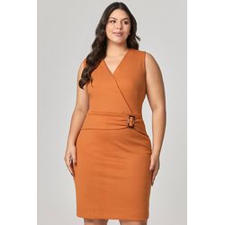 Vestido Curto Detalhe Fivela Coberta MySize - Vera... - MYSIZE