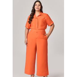 Calça Pantacourt com Detalhe Guipir MySize - Veran... - MYSIZE