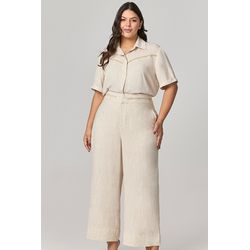 Calça Pantacourt com Detalhe Guipir MySize - Veran... - MYSIZE