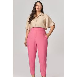 Calça Alfaiataria com Detalhe Botão Sol MySize - V... - MYSIZE