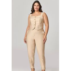 Calça Alfaiataria Detalhe Fivela Sol MySize - Vera... - MYSIZE
