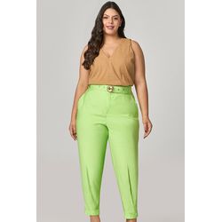 Calça Alfaiataria Detalhe Fivela Sol MySize - Vera... - MYSIZE