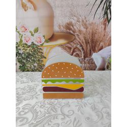 Ornamento Retangular Decorativo Burguer (porta gua... - Nath Crivelaro