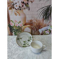 Xícara de Chá com Pires Tropical Leaves - XicChaTr... - Nath Crivelaro