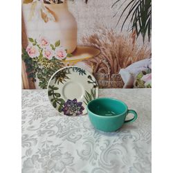 Xícara de Chá com Pires Oxford Suculenta - XicChaS... - Nath Crivelaro