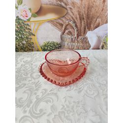 Xicara Chá Cristal de Chumbo c/ Pires Coração Pear... - Nath Crivelaro