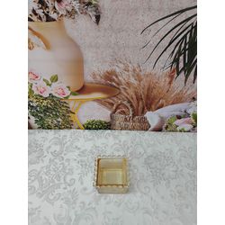 Bowl Quadrado De Cristal De Chumbo Coração Âmbar M... - Nath Crivelaro