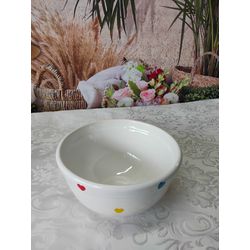 Bowl Liso M Decor Branco Com Poá Coração Colorido ... - Nath Crivelaro