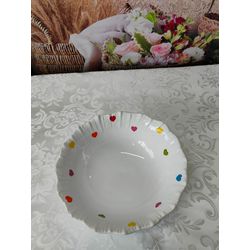 Bowl Trigo Branco com Poá Coração Colorido 167-022... - Nath Crivelaro