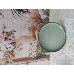 Prato Sobremesa Porcelen Verde Pérola - PSVerdePer... - Nath Crivelaro