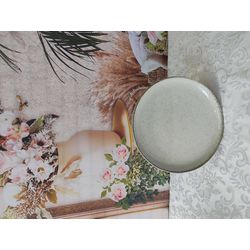 Prato Sobremesa Porcelen Bege Pérola - PSBegePer - Nath Crivelaro