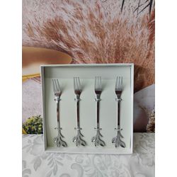 Garfo de Inox para Aperitivo Leaves Prata Bon Gour... - Nath Crivelaro