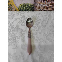 Colher de Sobremesa Inox Stainless com cabo Rosa -... - Nath Crivelaro