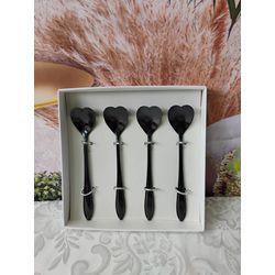 Colher de Aço Inox para Chá Heart Preto (Bon Gourm... - Nath Crivelaro