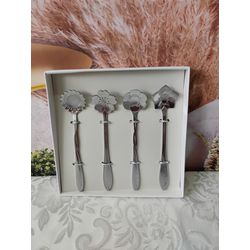 Colher de Aço Inox para Chá Flores Prateada Bon Go... - Nath Crivelaro