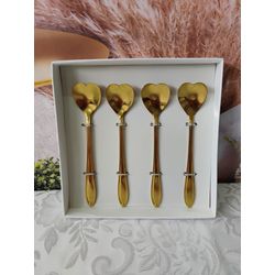 Colher de Aço Inox para Chá Heart Dourado Bon Gour... - Nath Crivelaro