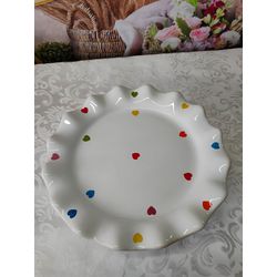 Boleira Princesa M Decor Branco Com Poá Coração Co... - Nath Crivelaro