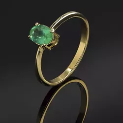 Anel Solitário de Esmeralda Oval - NJ119 - NATIV JOIAS