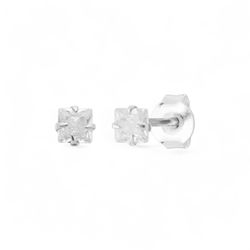 BRINCO ZIRCONIA QUADRADO 3MM - New prata e cia