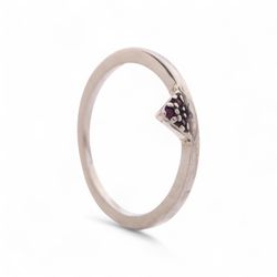 ANEL MINI TRIANGULO COM ZIRCONIA PINK - New prata e cia