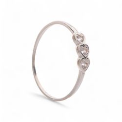 ANEL TRES CORACOES ZIRCONIA - New prata e cia