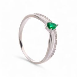 ANEL GOTA ESMERALDA 2 AROS LISO / CRAVEJADO - New prata e cia