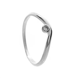 ANEL LISO V ZIRCONIA CRISTAL PRATA 925 - New prata e cia